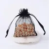 Jewelry Pouches 500pcs Organza Bags For Packaging Gift With Ribbons Black White 9x7cm 15x10cm 18x13cm