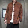 Jaquetas masculinas estilo chinês jaqueta 2023 primavera e outono impressão antiga juventude zhongshan tang terno casacos casaco