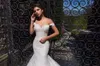 Robes de mariée sirène Organza perles dos nu paillettes épaule robes de mariée balayage train robes de mariée sur mesure robe de mariée