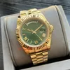 Mens Watch DayDate 18k Automatisk caijiamin 40mm 904L rostfritt stålband Sapphire med diamant dold folding spänne 36mm klockor vattentät dhgate jason007 aaa