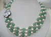 Chains 3rows Freshwater Pearl White And Gren Jade/coral/black Agate Round 17-19inch Wholesale Nature Beads