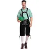 Trainingspakken voor heren Duits Oktoberfest-kostuum Geruit overhemd en korte broek Pak Bierfeest Podiumvoorstelling Bar Werkkleding Volwassene