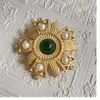 Senyu Time Vintage au Moyen Âge Western Antique Réimpression Glazed Embossed broche Plain Gold Label Style