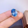 Cluster-Ringe Luxuriöser großer Edelstein-Ring für Party 10 mm 14 mm natürlicher Topas Silber 925 Schmuck Geburtstagsgeschenk Frau