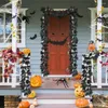 Fleurs décoratives 2 pièces guirlande d'halloween avec 4 pièces crochet guirlandes florales suspendues artificielles feuilles d'automne vignes pour la décoration de noël