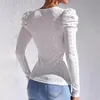 Kadın Sweaters Kişiselleştirilmiş Tasarım Uzun Kollu Üst Mürettebat Boyun Kabarık Sweater