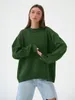 Pulls pour femmes automne pull hiver épais chaud vert gris surdimensionné pull col rond classique vintage tricoté pour les femmes 2023