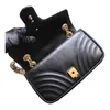 Pelle di vacchetta Marmont Love Chain Borsa a tracolla monospalla in vera pelle da donna Borsa Wine God Light Luxury Inventory 2152