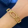 Luxury Charm Jewelry Women Gold Bracelet Exquisite and Simple Hollow out V-shaped Logo Chain Design Fashion Atmosphere Designer dazzling Lady Bracelet