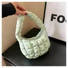 Korean Pleated Plaid Cloud Underarm Bag for Women 2023 New Down Design Mini Handbag model 2765