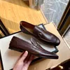 luxurious Italian Men Dress Shoes 2023 Oxford Genuine Leather Moccasins Brown Black Men Designer Loafers Shoes Men Classic High Quality Wedding Office Formal Shoes