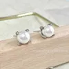 925 designer jewelry earrings Silver for women Sterling trendy luxury Pearl Earstuds Trendy free Earring shipping