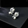 Necklace Earrings Set Faux Pearl Wedding Jewelry Women Rhinestone Fashion Bride Chic