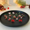 Pendientes de tuerca de Papá Noel, calcetín de Navidad, juego de regalo para mujer, árbol, año, vacaciones, accesorios de joyería, regalos