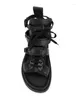 Sandálias de couro genuíno Roma Gladiadores para homens Lace Up Strappy Preto Moda Casual Sapatos Hombre Sapatos