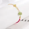 Link Bracelets Gold Color Hetian Jade For Women Girl Asymmetry Red Rope Splicing Vintag Birthday Gift Drop