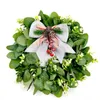 Couronne de fleurs décoratives de noël, feuilles vertes pour porte d'entrée, décorations artificielles d'eucalyptus intérieures et extérieures