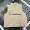 Herrarbete västjacka avslappnad träning Vest Coat Male Warm Windproof Standing Collar Sleeveless Jackets Tank Top