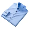Herren-Freizeithemden, 5XL, quadratischer Ausschnitt, Bohrer, Knopf, seidiges Herrenkleid, langärmelig, weiß, formell, sozial, ohne Bügeln, weiches Hemd, schmale Passform