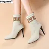 Neue Mode Stiefeletten Frauen Frühling Herbst Socken Koreanische Stiletto 9cm Dünne Pumpen frauen High Heels Socke Schuhe 230922