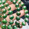 Link Bracelets Natural Green Garden Quartz Bracelet Fashion Gemstone Crystal Jewelry Bangle For Women Healing Bohemia Holiday Gift 1pcs