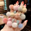 Colorful Plush Ball Hair Tie Rope Elastic Rubber Bands Furry Pompom Hairball Scrunchie Hair band Ponytail Holders Hair Accessory