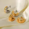 Stud Romantic French C Shape Hoop Earrings Minimalist Stainless Steel Waterproof Thick Ear Buckle Bride Wedding Jewelry Gifts Bijoux 230928