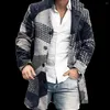 Gabardinas para hombre, chaqueta de otoño e invierno con botones, manga larga, abrigo con cuello vuelto, ropa holgada, ropa de calle informal para hombre