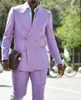 Costumes pour hommes Dernière conception manteau pantalon complet hommes 2 pièces Blazer affaires violet clair mariage homme Costume (veste pantalon cravate)