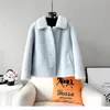 Womens Fur Faux Women Winter Real Wool Basic Short Coat Female Girl Sheep Shearling Jacket Overcoat Parka JT3405 230928