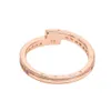 Pandorara – bague pliante de luxe pour femmes, anneau décalé scintillant, Style tendance, en or Rose, cadeau féminin