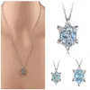 2019 Droppshiping Fashion Women Crystal Zircon Snowflake Wisiant Naszyjnik Biżuteria