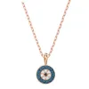 Designer Fashion Women Matching Round Necklace Crystal Devil's Eye Clavicle Chain Light Simple Design