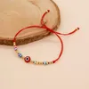 Strand Go2boho Boheemse Stijl Gemengde Kleur Varken Neuskralen Gekleurde Glazuur Ogen Rood Touw Dames Hand Weven Armband Cadeau