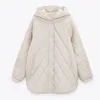 Trenchs de femmes C Automne Hiver Manches longues Boutons Poches Femme Manteau chaud Femmes Beige Oversize Hood Parkas