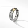 2024 Cross luxury rings womens jewelry designer 925 Sterling Silver Twisted x Ring Classic free fashion shipping