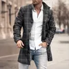 Gabardinas para hombre, chaqueta de otoño e invierno con botones, manga larga, abrigo con cuello vuelto, ropa holgada, ropa de calle informal para hombre