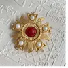 Senyu Time Vintage au Moyen Âge Western Antique Réimpression Glazed Embossed broche Plain Gold Label Style