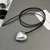 Pendant Necklaces Big Heart Collar Necklace Long Ropes Lace Choker Fashion Jewelry Neck Tie Clavicle Chain