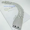 مجوهرات الهيب هوب 26 ملم 925 فضي صلبة مثلج خارج الرابط الكوبي Moissanite Prong Cupan Bracelet VVS Diamond Cuban Bracelet