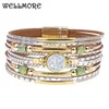 Bangle WELLMORE women bracelets bohemia fashion wrap bracelet leather for Female Jewelry wholesale 230928