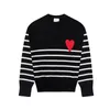 Fashion women designer sweater womens knitted sweater luxury high neck stripe red love letter embroidered round neck underwear top autumn versatile casual sweater