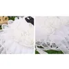 Jewelry Pouches Wedding Ring Bearer Pillow Heart Shape Cushion Holder With White Flower Lace Crystal Pearl Box