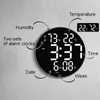 Wall Clocks 10 Inch Clock LED Light Date Week Temperature & Humidity Display With Remote Control 24 Or 12 Hour Round Simple Modern