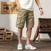 Shorts pour hommes Cargo Hommes Coton Pantalon court Élastique Confortable Style Armée Vêtements d'été de haute qualité