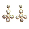Ear Cuff YYGEM Gold plated Cross shape Natural Freshwater Cultured White Coin Pearl Crucifix Drop Stud Earrings Fashion Jewelry For Gift 230928