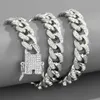 Lysande legering diamant kubansk kedja trendiga mäns halsband miami street minimalistiska hiphop smycken