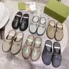 Designer tofflor Mensar Flat Mules äkta lädersandaler Lyxiga avslappnade skor Halv Drag Metal Chain Shoe Cowhide Slipper