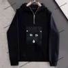 High quality hoodie 2023 autumn/winter new hooded sweater letter pocket printed zipper casual fashion men's and women's loose top