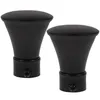 Askılar 2 PCS Roman Kutup Perde Çubuk Dekoratif Kafa Siyah Perde Çubuklar Demir Finials Modern
